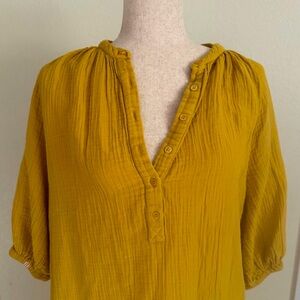 Sundry Yellow Gold Cotton Sundress | Size XS | Made in Los Angeles